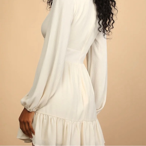 Absolutely Amazing Cream Long Sleeve Skater Mini Dress - Picture 4 of 6
